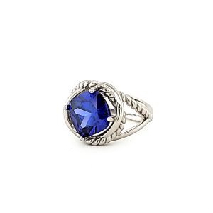 Tanzanite 10mm Cushion Cut Eternity Ring