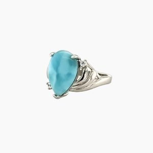 Larimar 10X14 Pear Shape Barahona Ring