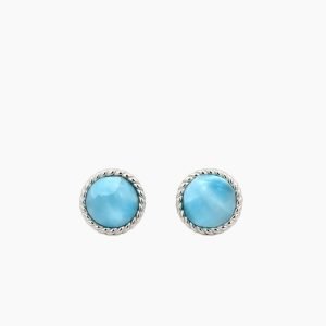 Larimar 8mm twisted Stud Earrings