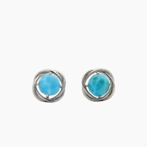 Larimar 8mm Infinity Stud Earrings