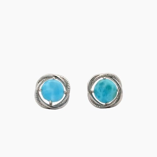 Larimar 8mm Infinity Stud Earrings