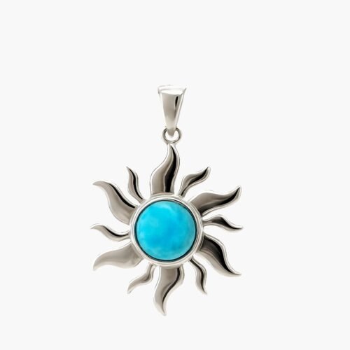 Larimar 8mm Sun Burst (High Polished)