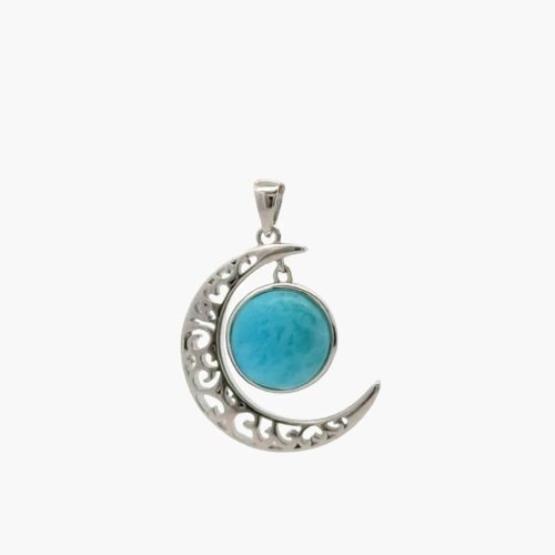 Larimar 10mm P.Cana Blue Moon Pendant
