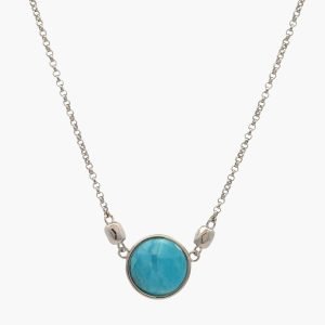 Larimar 12mm Center, 18″ Necklace