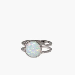 White Opal 10mm Passion Ring