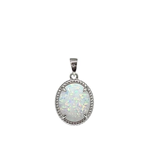 White Opal 10x12mm Classic Pendant