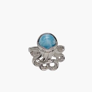 10mm Larimar Octopus Ring