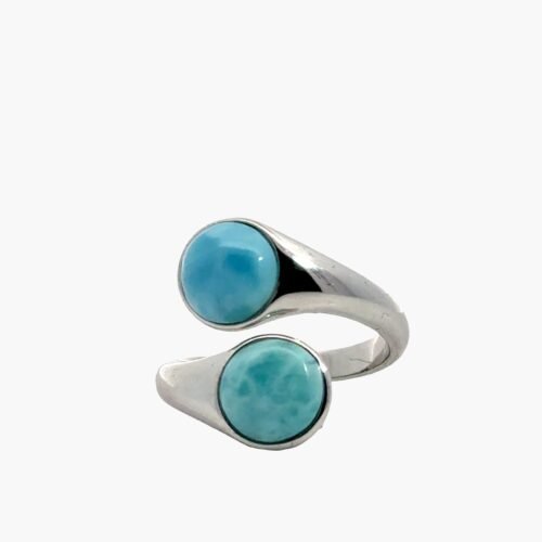 Larimar, Two 8mm Round, Adjustable size