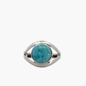 Larimar 10mm Modern Ring