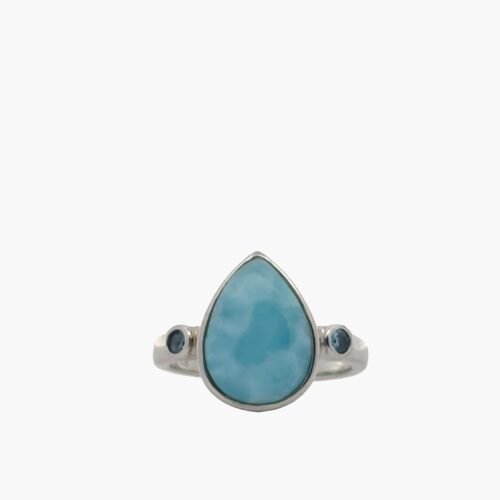Larimar 10X14 Pear Shaped Ring