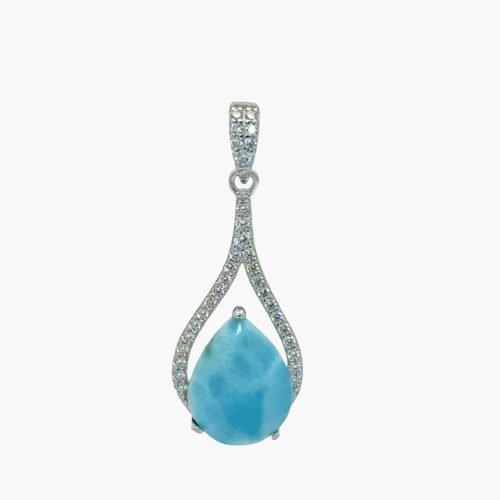 Larimar 10X14mm Pear Shaped Pendant