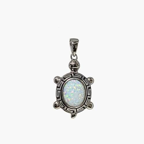 Whit Opal 8X10mm Oval P Cana Sea Turtle (Oxidized)