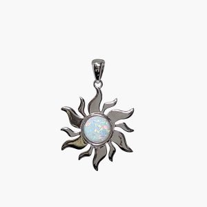 White Opal 8mm Sun Burst (High Polished)