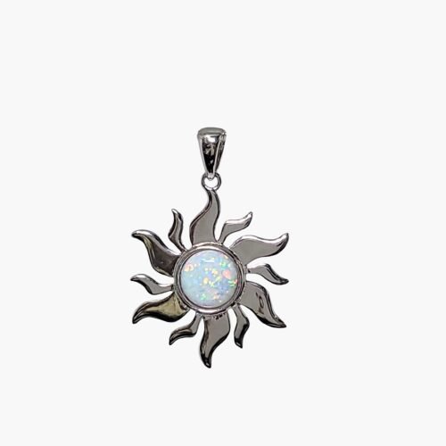 White Opal 8mm Sun Burst (High Polished)